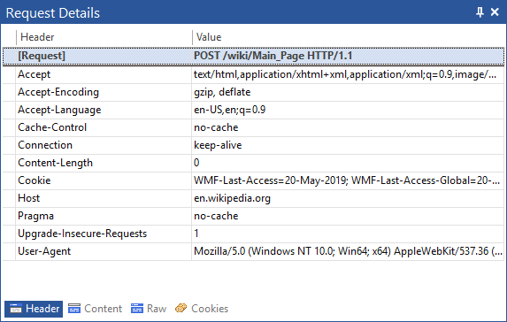 HTTP Sniffer / Request Header