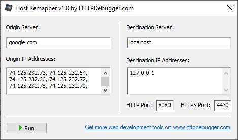 Retarget HTTP requests from one host to another